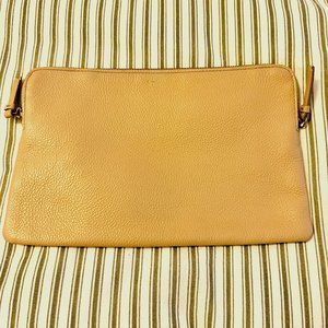 Marc & Graham Everyday Italian Leather Zipper Pouch, Foil Debossed, TL Monogram